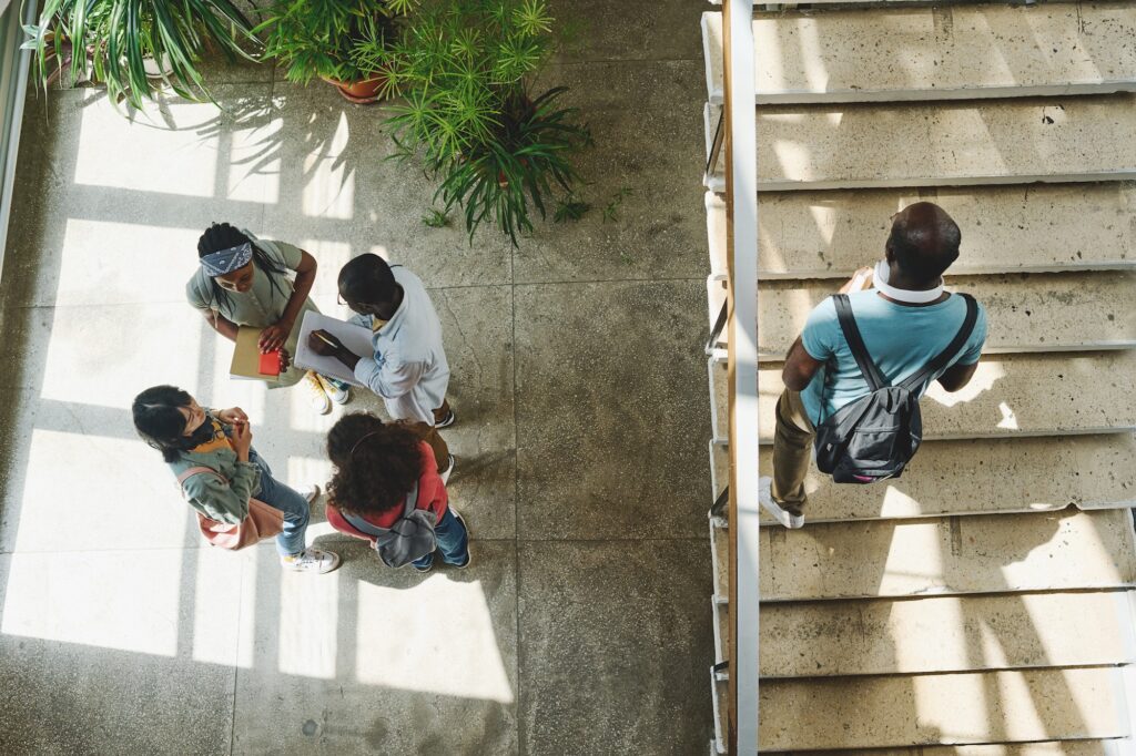 Group of students at school campus