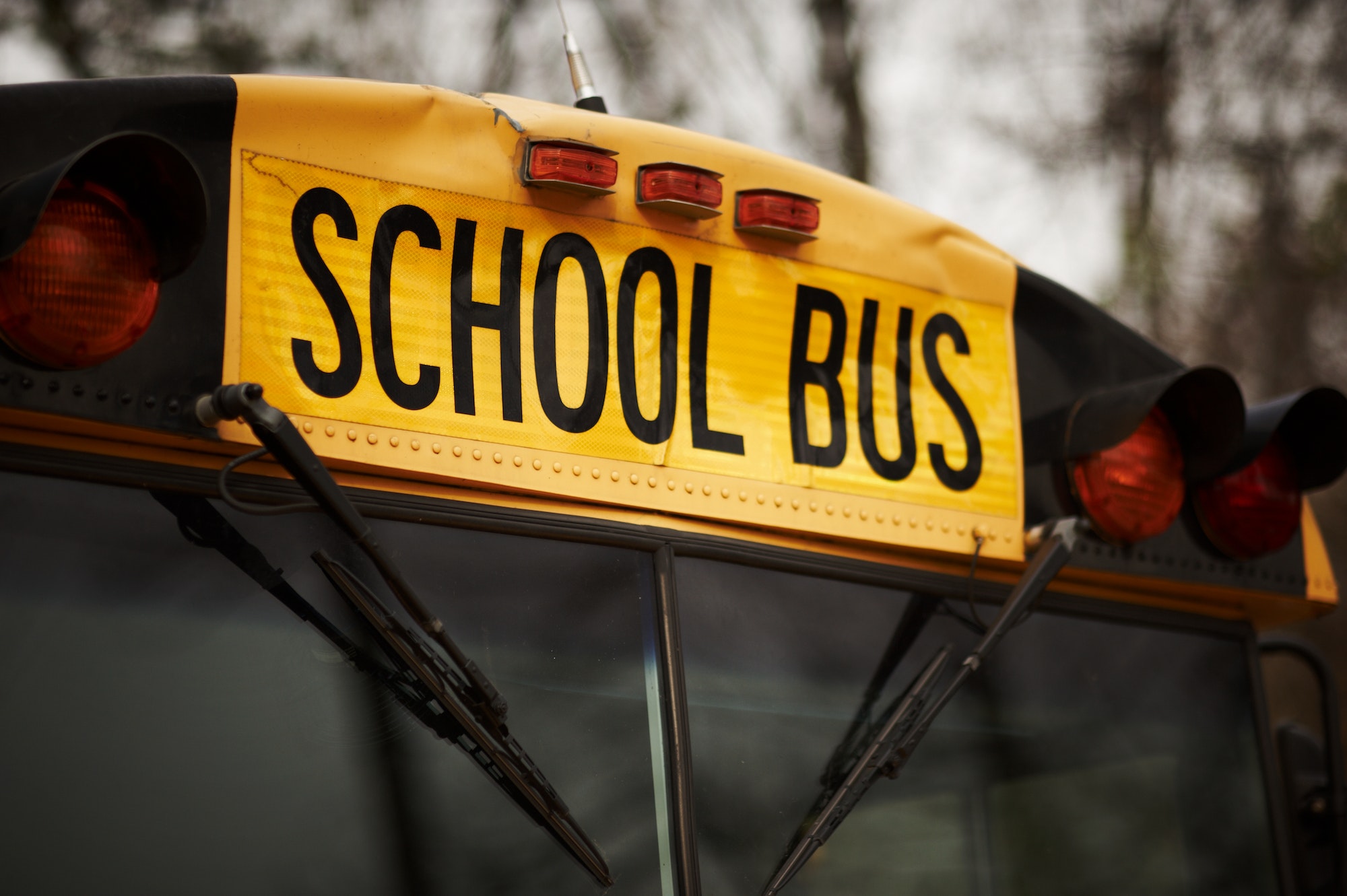 North American school bus windshield